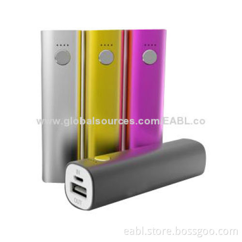 2,600mAh Power Bank, Compact, Aluminum Alloy Housing, Lithium Battery